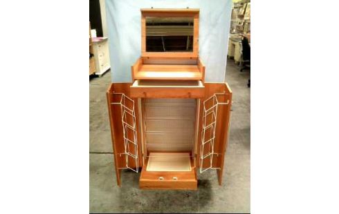 SCHUHSCHRANK 2-TÜR. 1-SCHUB. HOLZ SPIEGEL