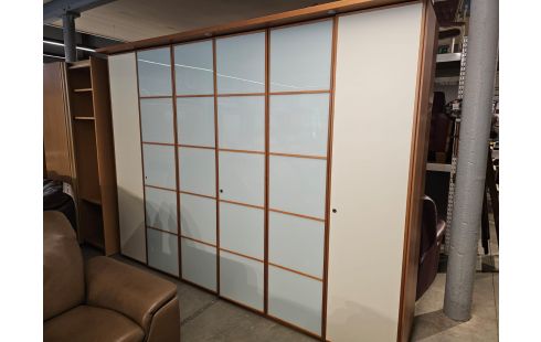 GARDE ROBES AGGLO BLANC FINITION EN VERRE 6 PORTES + CLÉ