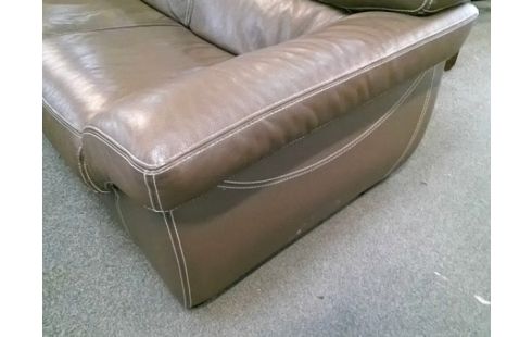 CANAPE CUIR 2P MARRON