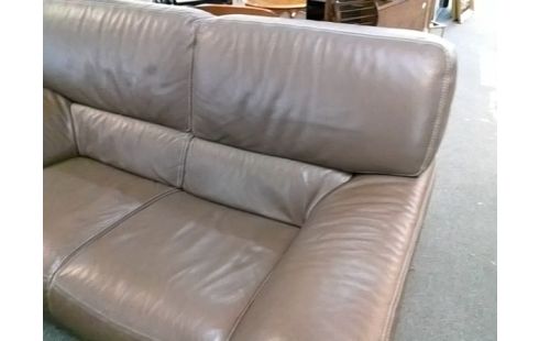 CANAPE CUIR 2P MARRON