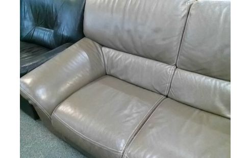 CANAPE CUIR 2P MARRON