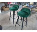 TABOURET DE BAR TISSU VERT LA PAIRE TABOURETS DE BAR TISSU VERT LA PAIRE