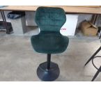 TABOURET DE BAR REGLABLE TISSU VERT EN L'ETAT