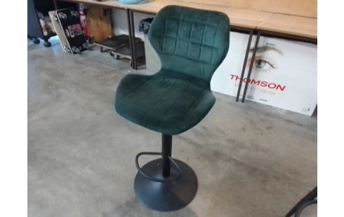 TABOURET DE BAR REGLABLE TISSU VERT EN L'ETAT