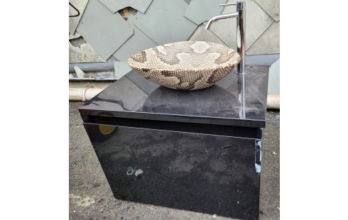 MEUBLE LAVABO NOIR ASPECT SERPENT