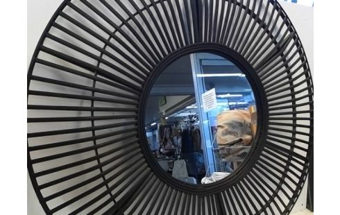 MIROIR ROND BOIS NOIR