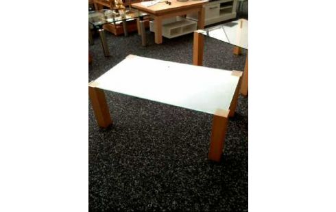 COUCHTISCH GESTELL HOLZ MILCHGLAS