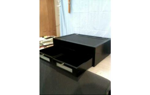 MONITORSTÄNDER HOLZ SCHW. 2-FÄCH. 2-SCHUB.