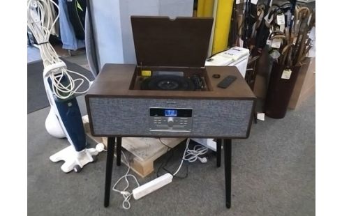 CHAINE HIFI SUR PIED AUNA AVEC TELECOMMANDE (CD NE S'OUVRE PAS (RADIO/VINYLE/BT)