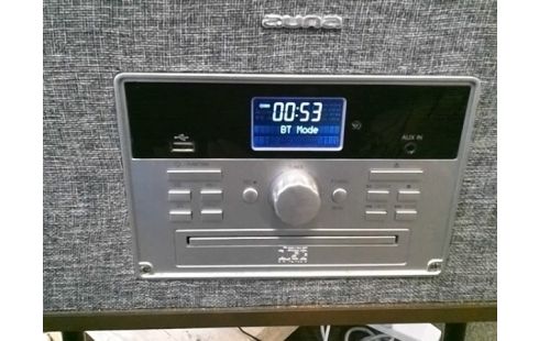 CHAINE HIFI SUR PIED AUNA AVEC TELECOMMANDE (CD NE S'OUVRE PAS (RADIO/VINYLE/BT)