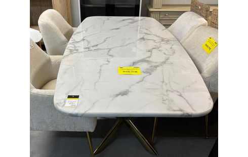 TABLE SALLE A MANGER MARBRE FIRENZE PIED DORE +FACTURE