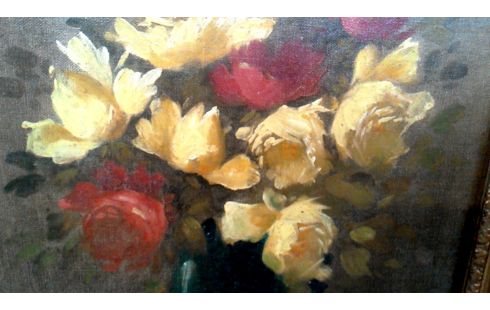 PEINTURE FLEUR, , CADRE DORE