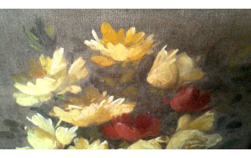 PEINTURE FLEUR, , CADRE DORE