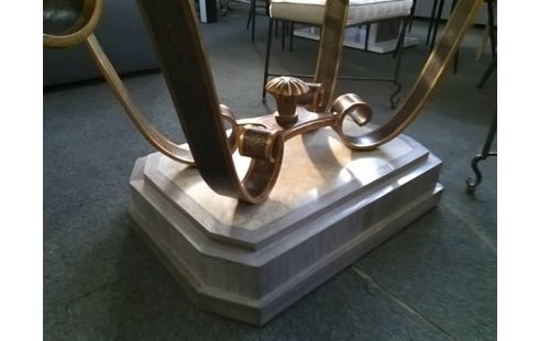 TABLE FOURNIER PIED FER FORGE AVEC PLATEAU VERRE 120X240