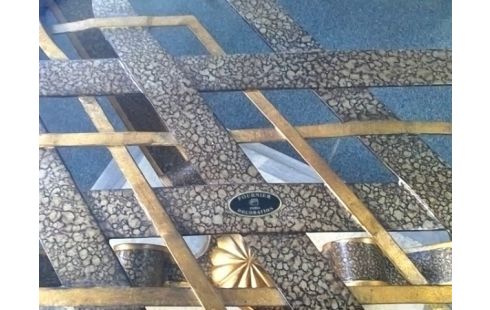 TABLE FOURNIER PIED FER FORGE AVEC PLATEAU VERRE 120X240