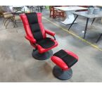 FAUTEUIL RELAX SKAI ROUGE + REPOSE PIED