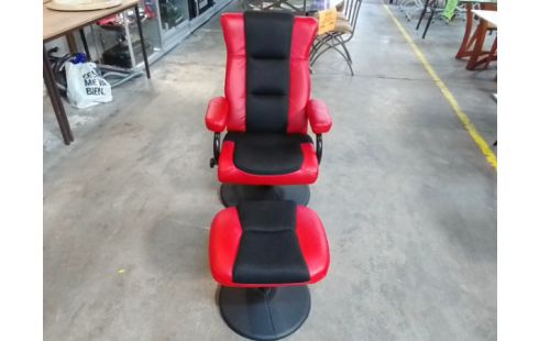 FAUTEUIL RELAX SKAI ROUGE + REPOSE PIED