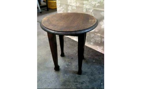 HOCKER HOLZ DUNKEL RUND