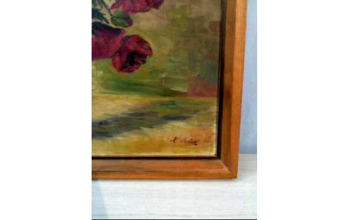 ÖLGEMÄLDE I.R. SIGN. STILLEBEN <MOHNBLUM.>