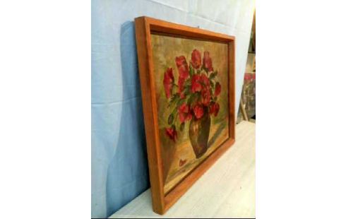 ÖLGEMÄLDE I.R. SIGN. STILLEBEN <MOHNBLUM.>