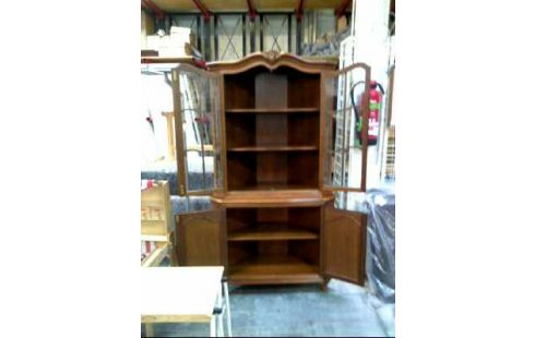 ECKVITRINE HOLZ DUNKEL ROKOKO STIL 4-TÜRIG