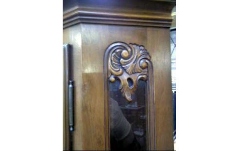 ECKVITRINE HOLZ DUNKEL ROKOKO STIL 4-TÜRIG