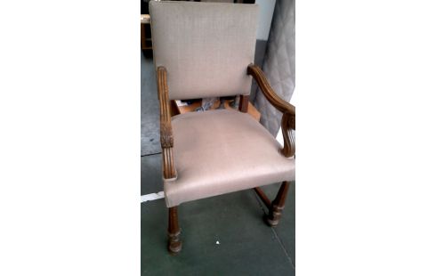 CHAISE BRANCHE CHENE TISSU BRUN