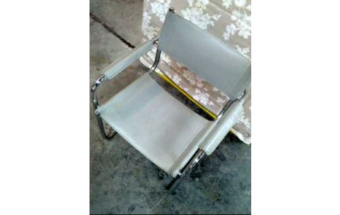 STUHL MIT ARMLEHNE LEDEROPT. GRAU