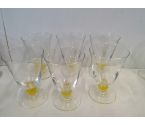 LOT DE 6 VERRES BOULES JAUNES