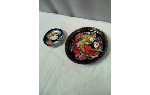 TELLER-SET ROSENTHAL ALADIN BUNT GOLD MUSTER