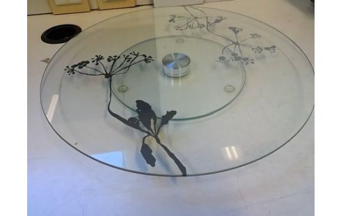 PLATEAU EN VERRE TOURNANT ROND