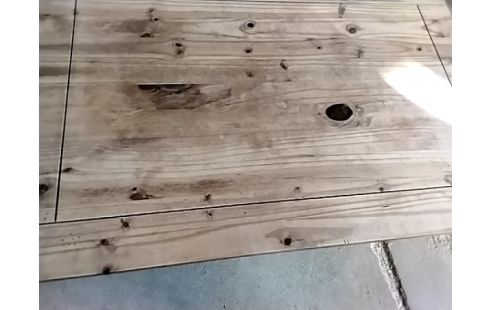 TABLE BASSE PIN MASSIF CIRE