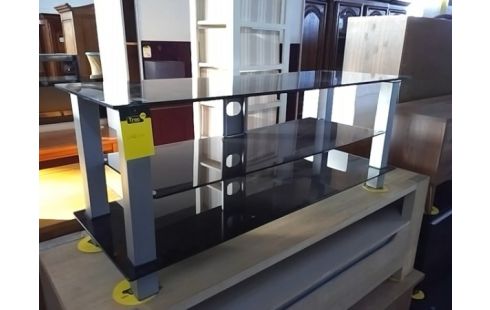 MEUBLE TV VERRE NOIR