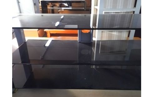 MEUBLE TV VERRE NOIR