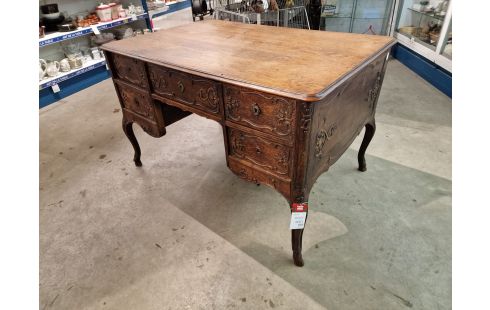 BUREAU PLAT CHÊNE MOULURÉ SIMPLE FACE