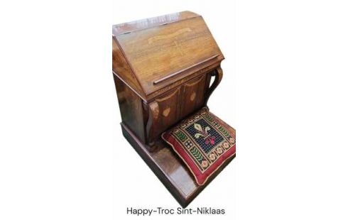 PRIE DIEU 2 PORTES A ABATTANTS MARQUETERIE