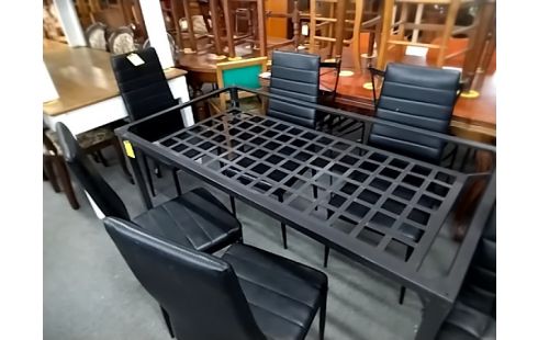 CHAISE LOT DE 5 MODERNE NOIRES