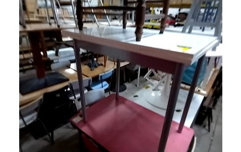 TABLE DE CUISINE 2 ALLONGES BLANCHE