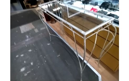 CONSOLE moderne plateau verre CONSOLE MODERNE PLATEAU VERRE