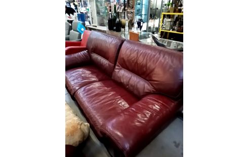 CANAPE CUIR BORDEAUX