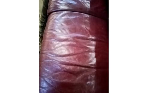 CANAPE CUIR BORDEAUX