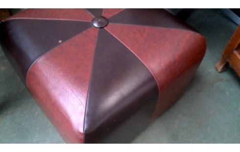 SITZKISSEN IM VINTAGE-STIL BRAUN KUNSTLEDER