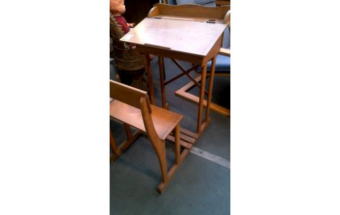 BUREAU D'ECOLIER VINTAGE A ABATTANTS