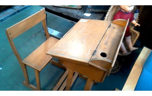 BUREAU D'ECOLIER VINTAGE A ABATTANTS