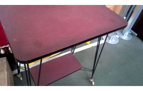 ANRICHTE 1 IM VINTAGE-STIL, , MOBILE BORDEAUX RESOPAL SCHWARZ