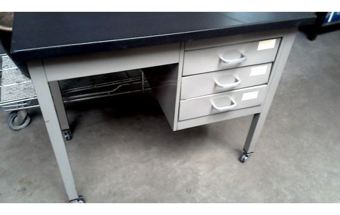 ESCRITORIO AÑADA PEQUEÑO GRIS METAL 3 CAJONES, , MÓVIL