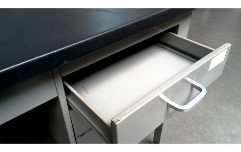 ESCRITORIO AÑADA PEQUEÑO GRIS METAL 3 CAJONES, , MÓVIL