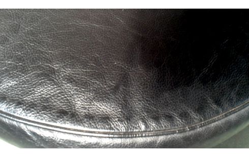 FUSSBANK IKEA RUND SCHWARZ LEDER DAS STÜCK