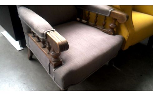 CLUBSESSEL NUSSBAUM STOFF BRAUN