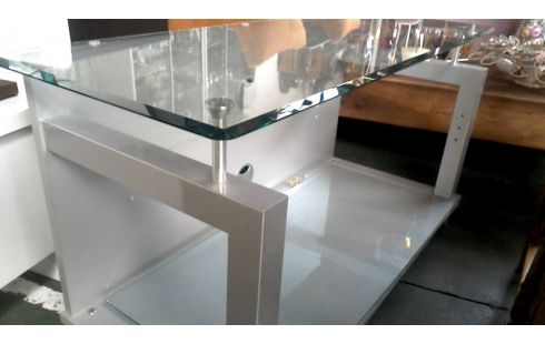 FERNSEHMÖBEL GRAU METALL FACETTIERT EIS, , MOBILE